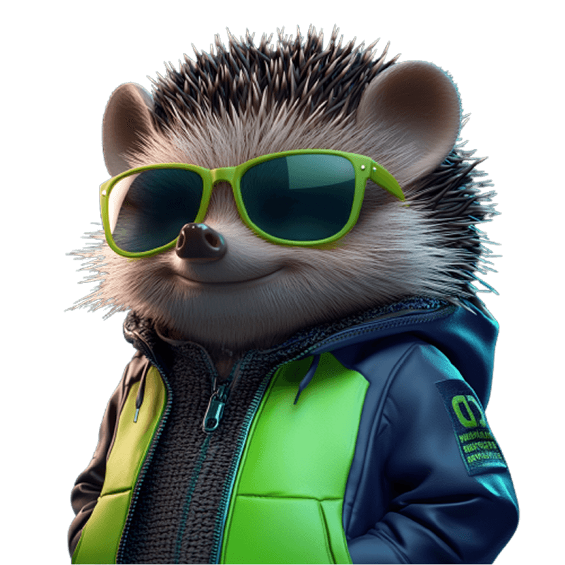 Hedgehog with sunglasses